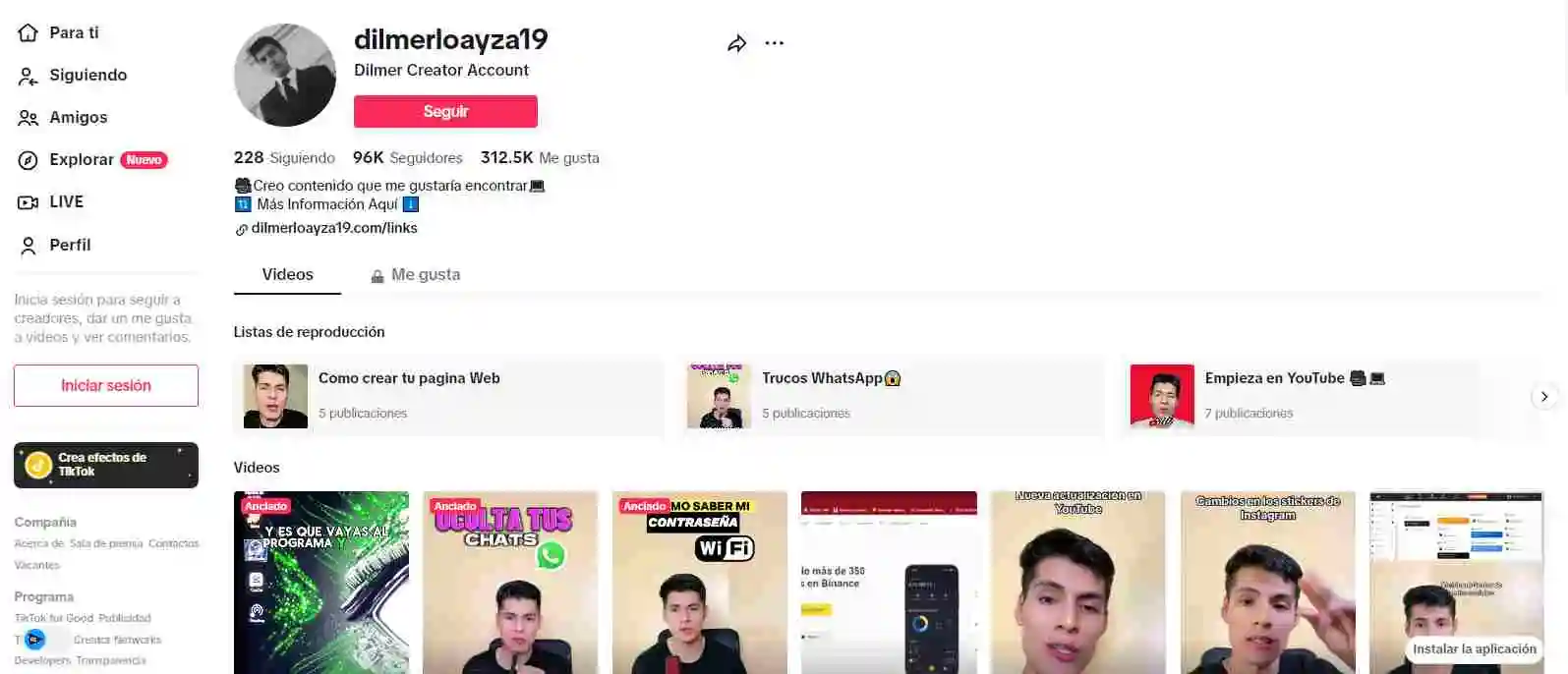 Artículos sobre aplicaciones y marketing digital en dilmerloayza19.com - Cómo obtener la insignia de verificado en TikTok