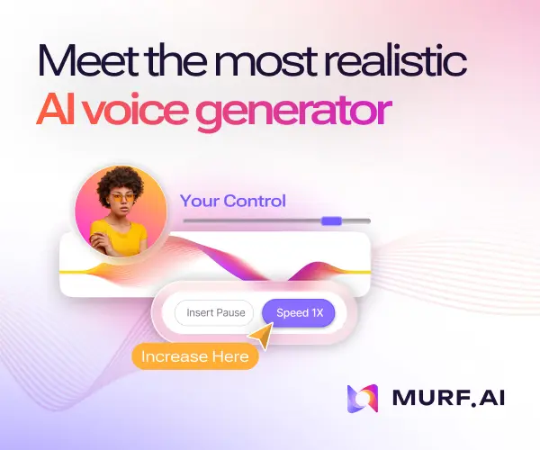 antalla de Murf AI mostrando opciones avanzadas de personalización de voz para usuarios.